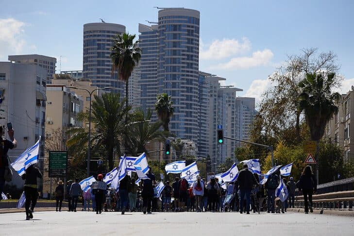 Protest against judicial reform in Tel Aviv, Israel